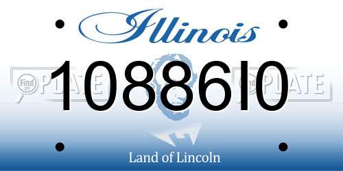 10886I0 Illinois License Plate