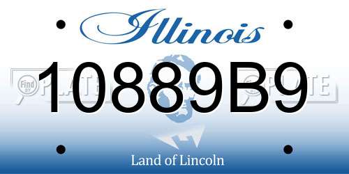10889B9 Illinois License Plate