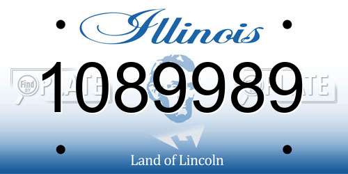 1089989 Illinois License Plate