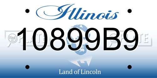 10899B9 Illinois License Plate