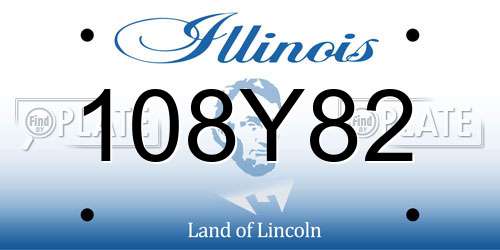 108Y82 Illinois License Plate