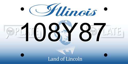 108Y87 Illinois License Plate