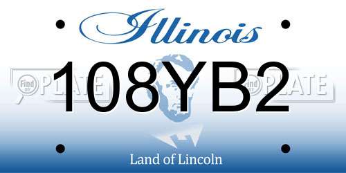 108YB2 Illinois License Plate