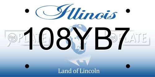 108YB7 Illinois License Plate