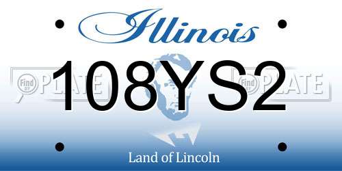 108YS2 Illinois License Plate