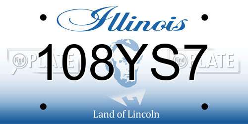 108YS7 Illinois License Plate