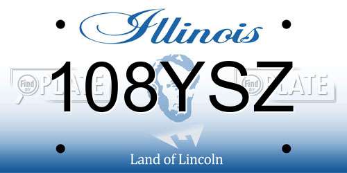 108YSZ Illinois License Plate