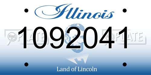 1092041 Illinois License Plate