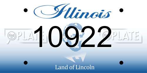 10922 Illinois License Plate