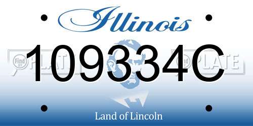 109334C Illinois License Plate