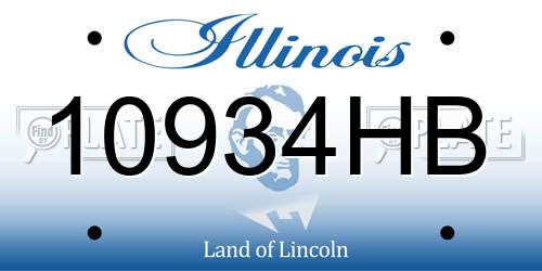 10934HB Illinois License Plate