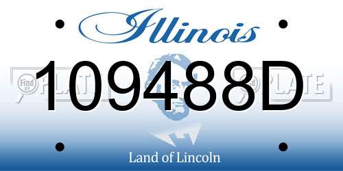 109488D Illinois License Plate