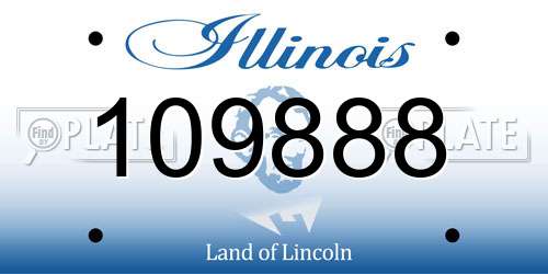 109888 Illinois License Plate