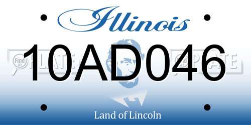 10AD046 Illinois License Plate
