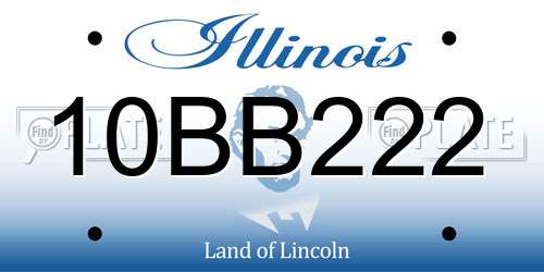 10BB222 Illinois License Plate