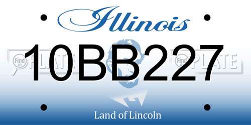 10BB227 Illinois License Plate
