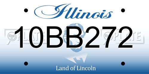 10BB272 Illinois License Plate