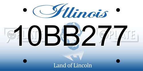 10BB277 Illinois License Plate
