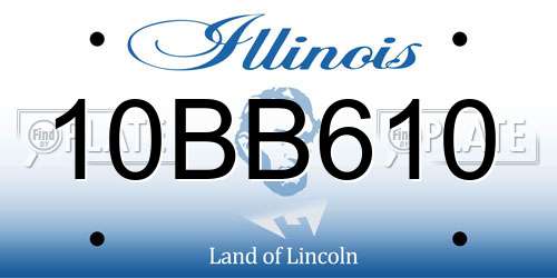 10BB610 Illinois License Plate