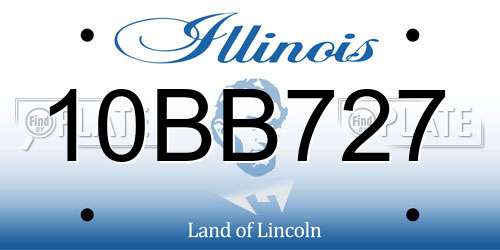 10BB727 Illinois License Plate