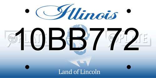 10BB772 Illinois License Plate