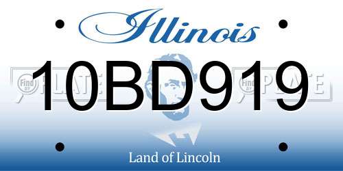 10BD919 Illinois License Plate