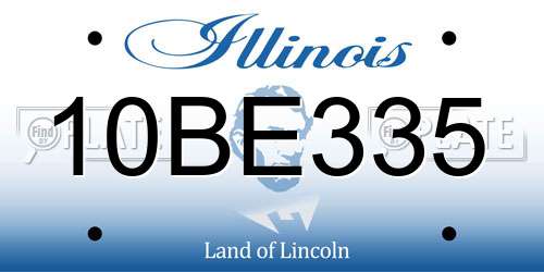 10BE335 Illinois License Plate
