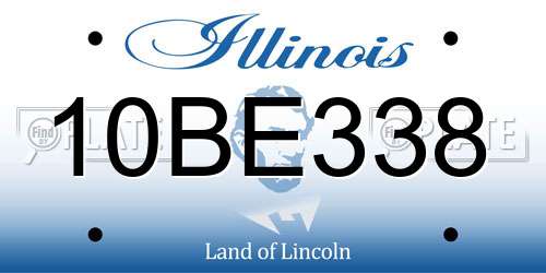 10BE338 Illinois License Plate