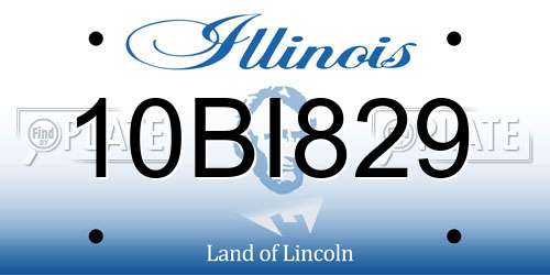 10BI829 Illinois License Plate