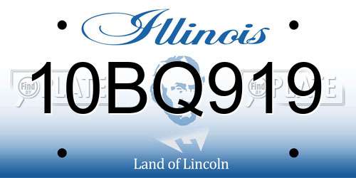 10BQ919 Illinois License Plate