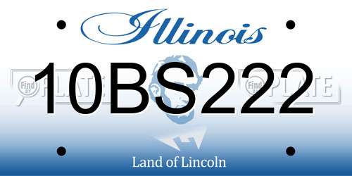 10BS222 Illinois License Plate