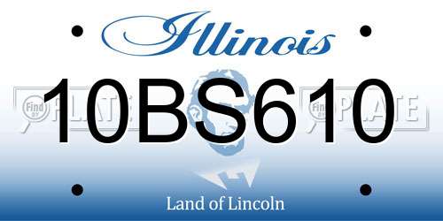 10BS610 Illinois License Plate