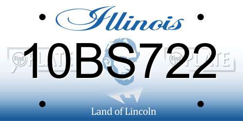 10BS722 Illinois License Plate