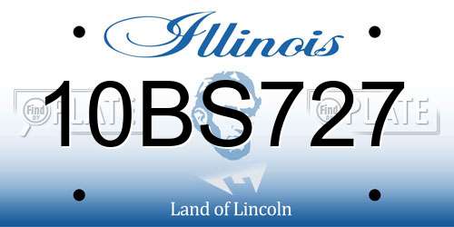 10BS727 Illinois License Plate