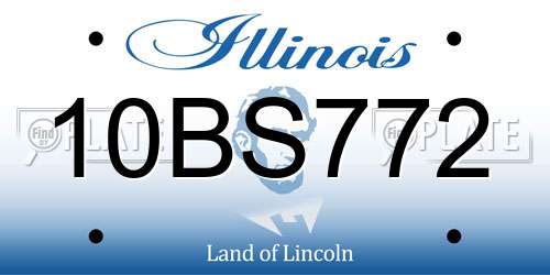 10BS772 Illinois License Plate