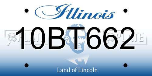 10BT662 Illinois License Plate