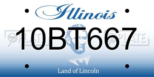 10BT667 Illinois License Plate