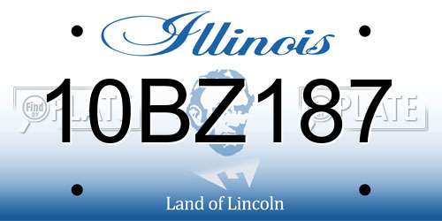 10BZ187 Illinois License Plate