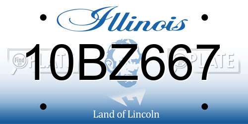 10BZ667 Illinois License Plate