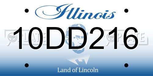10DD216 Illinois License Plate