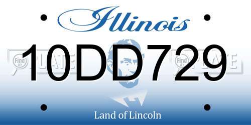 10DD729 Illinois License Plate