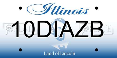 10DIAZB Illinois License Plate