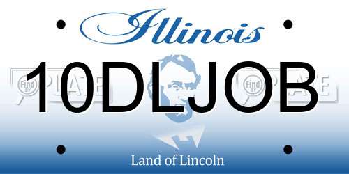 10DLJOB Illinois License Plate
