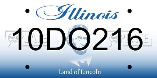 10DO216 Illinois License Plate