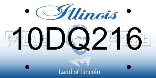 10DQ216 Illinois License Plate