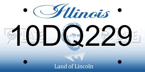 10DQ229 Illinois License Plate