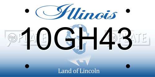 10GH43 Illinois License Plate