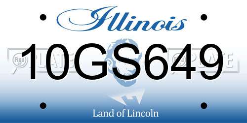 10GS649 Illinois License Plate