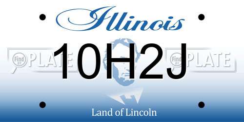 10H2J Illinois License Plate
