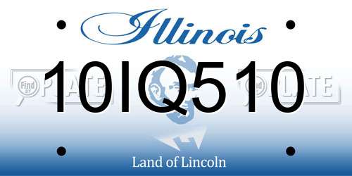 10IQ510 Illinois License Plate
